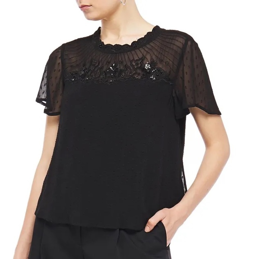 Sherleen Sequin Embellished Georgette Top | NWT
